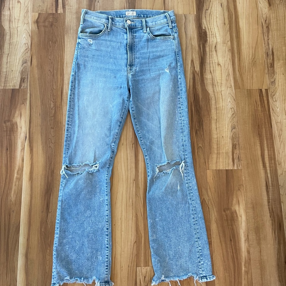 MOTHER light wash jeans the hustler ankle chew size 28